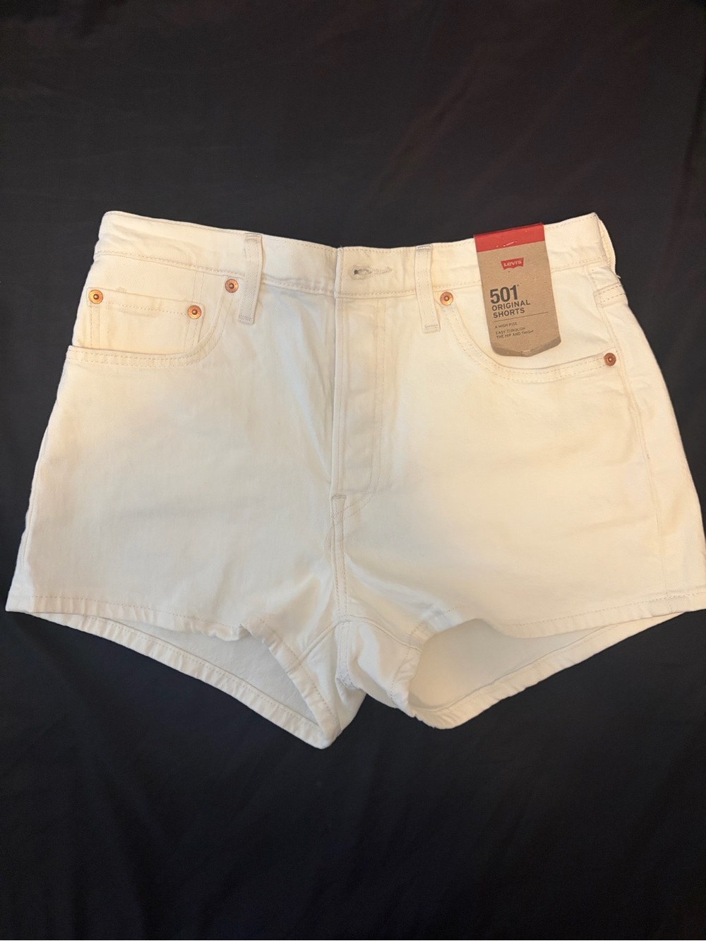 Levi's 501 Original Shorts in White Denim